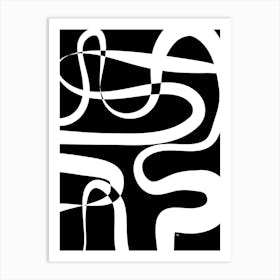 Abstract Black Maze Art Print