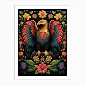Folk Bird Illustration Golden Eagle 3 Art Print