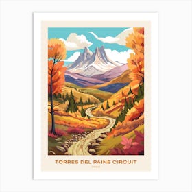 Torres Del Paine Circuit Chile 1 Hike Poster Art Print