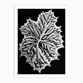 Wild Grape Leaf Linocut 1 Art Print
