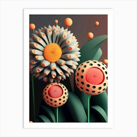 3d Flower Art Art Print