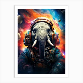 Elephant In Space Art Print