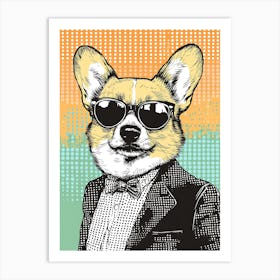 Super Cool Corgi Illustration Pop Art Print