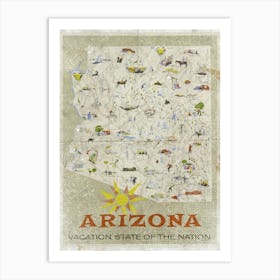 Vintage Travel Poster ― Arizon Vaction State Of The Nation Art Print