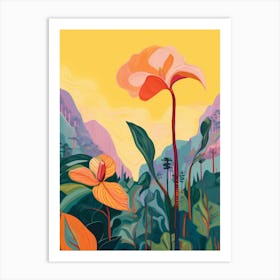 Boho Wildflower Painting Yellow Trillium 1 Art Print