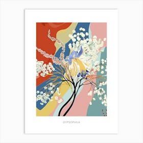 Colourful Flower Illustration Poster Gypsophila 3 Art Print