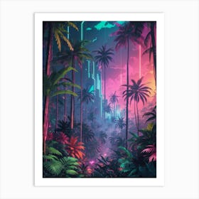 Neon Jungle Print Art Print