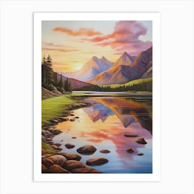 Sunset At The Lake Art Print