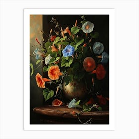 Baroque Floral Still Life Morning Glory 5 Art Print