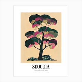 Sequoia Tree Colourful Illustration 2 Poster Art Print