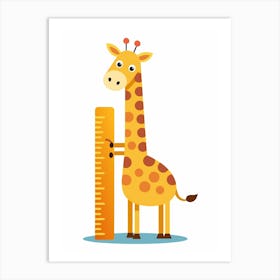 Giraffe With Ruler Art Print