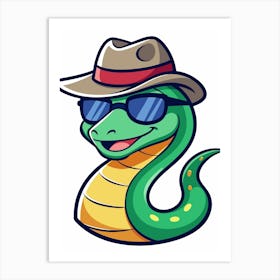 Snake In A Hat Art Print