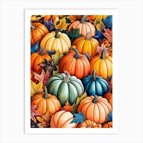 Thanksgiving Pumpkins Art Print