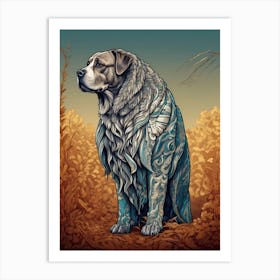Dog In A Scarf Art Print