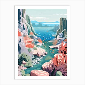 Great Barrier Reef, Australia, Graphic Illustration 3 Art Print