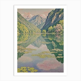 Mountainous Lake Art Print