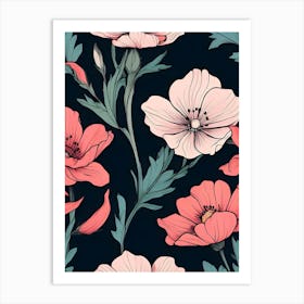 Seamless Floral Pattern 13 Art Print