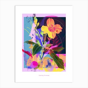 Evening Primrose 4 Neon Flower Collage Poster Art Print