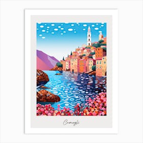 Poster Of Camogli, Italy, Illustration In The Style Of Pop Art 3 Art Print