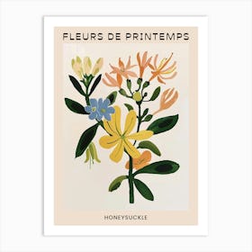 Spring Floral French Poster  Honeysuckle 1 Art Print