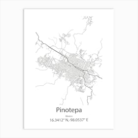 Pinotepa,Mexico Minimalist Map Póster