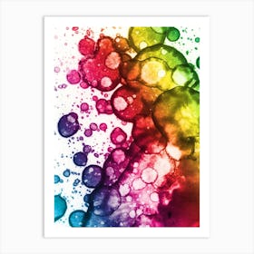 Watercolor Abstraction A Rainbow Of Raindrops 6 Art Print