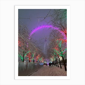 London Eye Christmas Lights Art Print