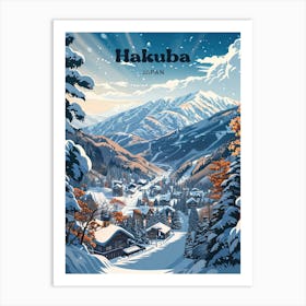 Hakuba Japan Ski Digital Travel Art Art Print