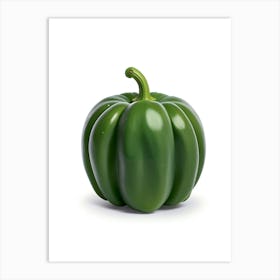 Green Pepper Isolated On White Affiche