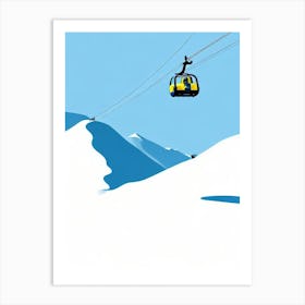 Serre Chevalier, France Minimal Skiing Poster Art Print