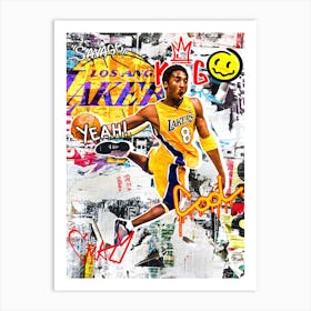 Kobe Bryant La Lakers 2 Art Print