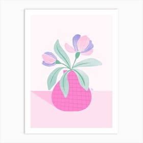 Modern Flower Pot Pink Art Print