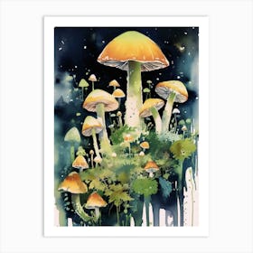 Mushroom Watercolour 4 Art Print