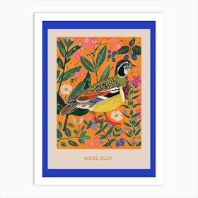 Spring Birds Poster Wood Duck 1 Art Print