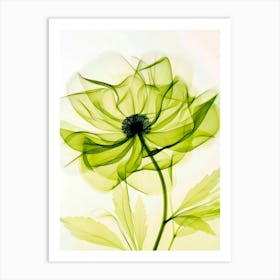 Green Flower Art Print