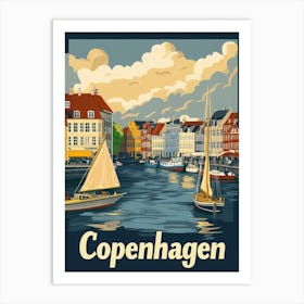 Aihrgdesign A Vintage Travel Poster Of Copenhagen Featuring T 61b6958f F74b 43c0 97fc 3c0422478fe8 0 Art Print