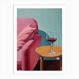 Red Wine In The Living Room Art Print