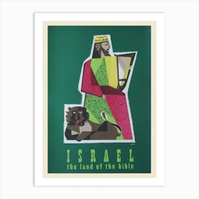 King David Israel Travel Poster 1956 Art Print