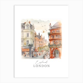 England London Storybook 4 Travel Poster Watercolour Art Print