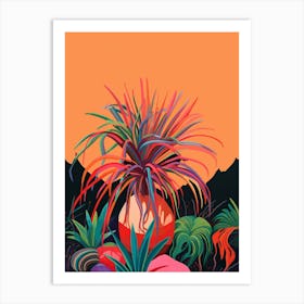 Boho Plant Painting Ponytail Palm 2 Art Print