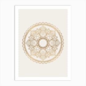 Beige Mandala No 136 D Art Print