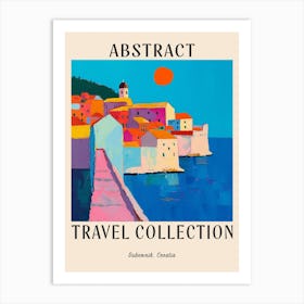 Abstract Travel Collection Poster Dubrovnik Croatia 3 Art Print