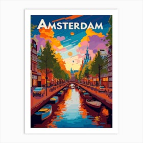 Amsterdam Canal Summer Aerial View Art Print