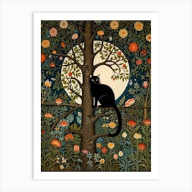 Cat In The Tree Style William Morris 1 Art Print