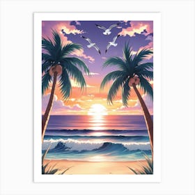 Sunset At The Beach 13 Art Print