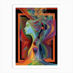 Portrait of a man, trippy, "The Moment Is Near" Art Print