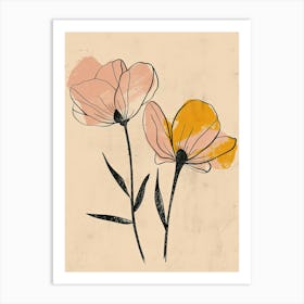 Salzburg Flower Market Boho Minimalist Style Art Print