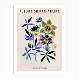 Spring Floral French Poster  Passionflower 4 Art Print
