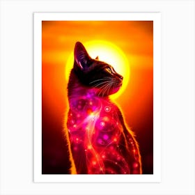 Cat With Glowing Body Art Print