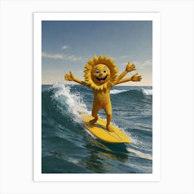 Sun On A Surfboard 1 Art Print